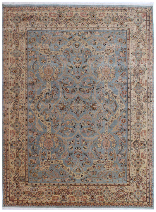 Anjani Carpets S20 S20 Lt.Blue Beige Persian Hand Knotted Rugs