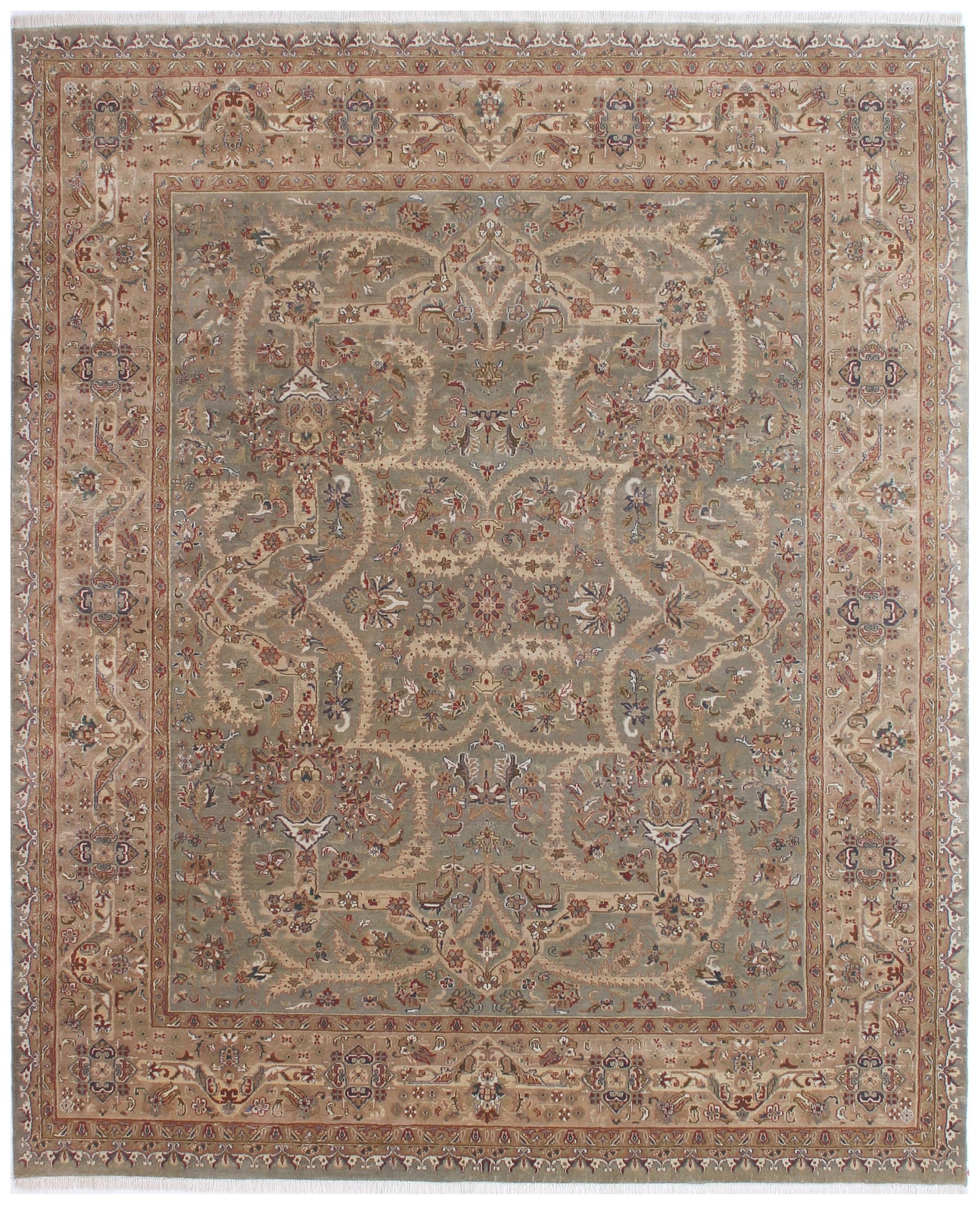 Anjani Carpets S20 S20 Sage Beige Persian Hand Knotted Rugs
