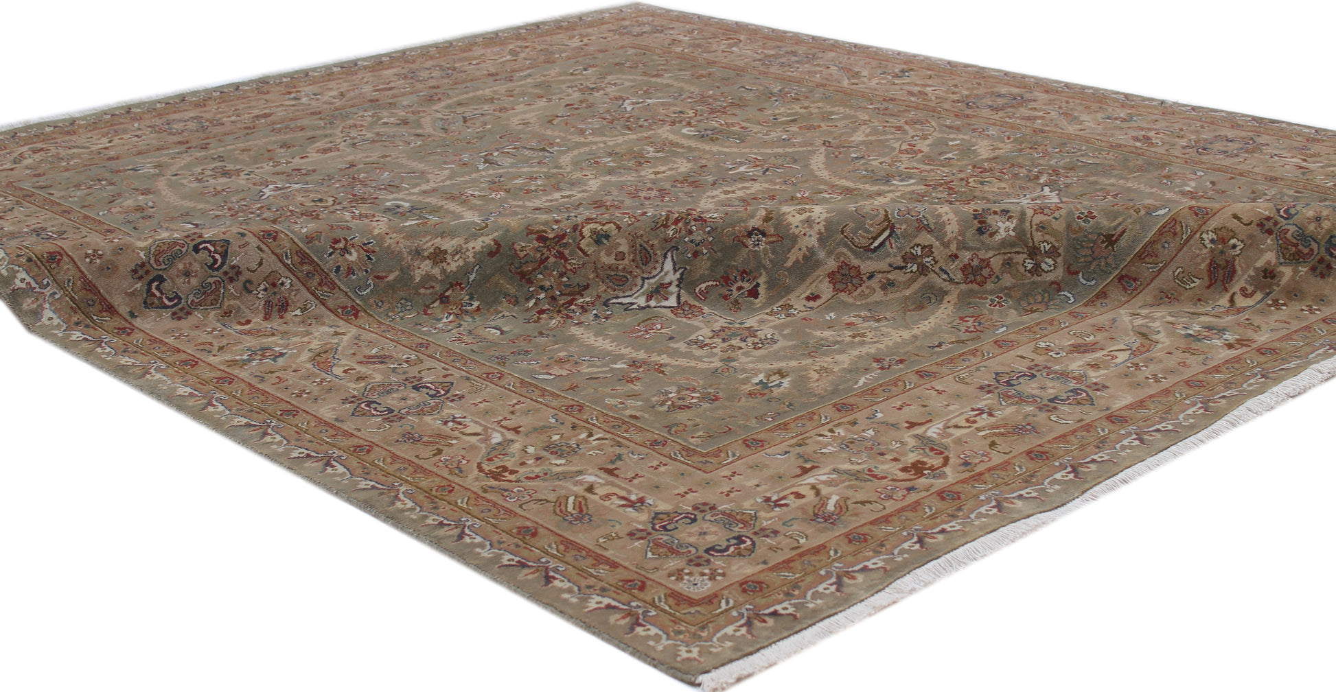 Anjani Carpets S20 S20 Sage Beige Persian Hand Knotted Rugs