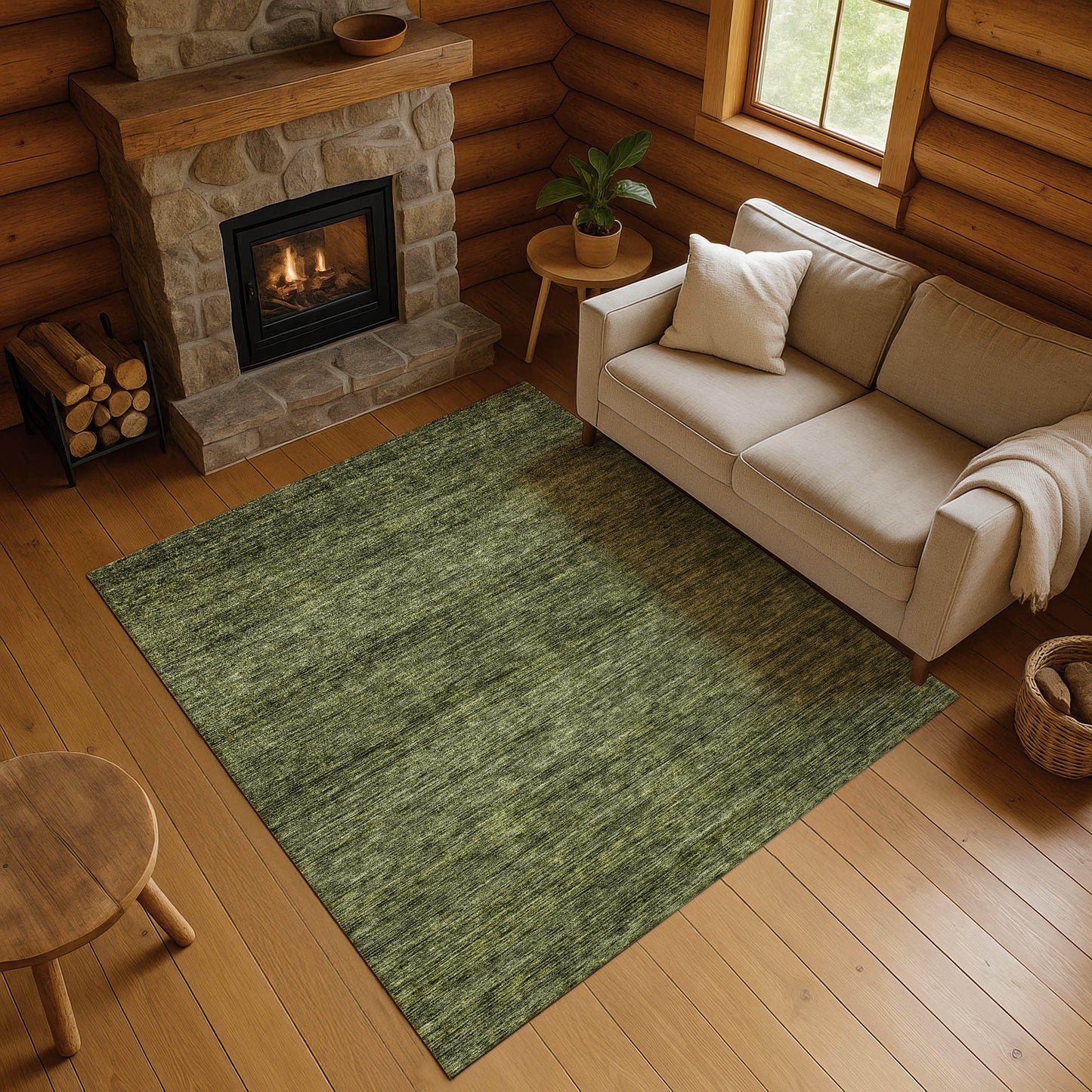 Dalyn Rugs Soft Essentials  Olive  Transitional
