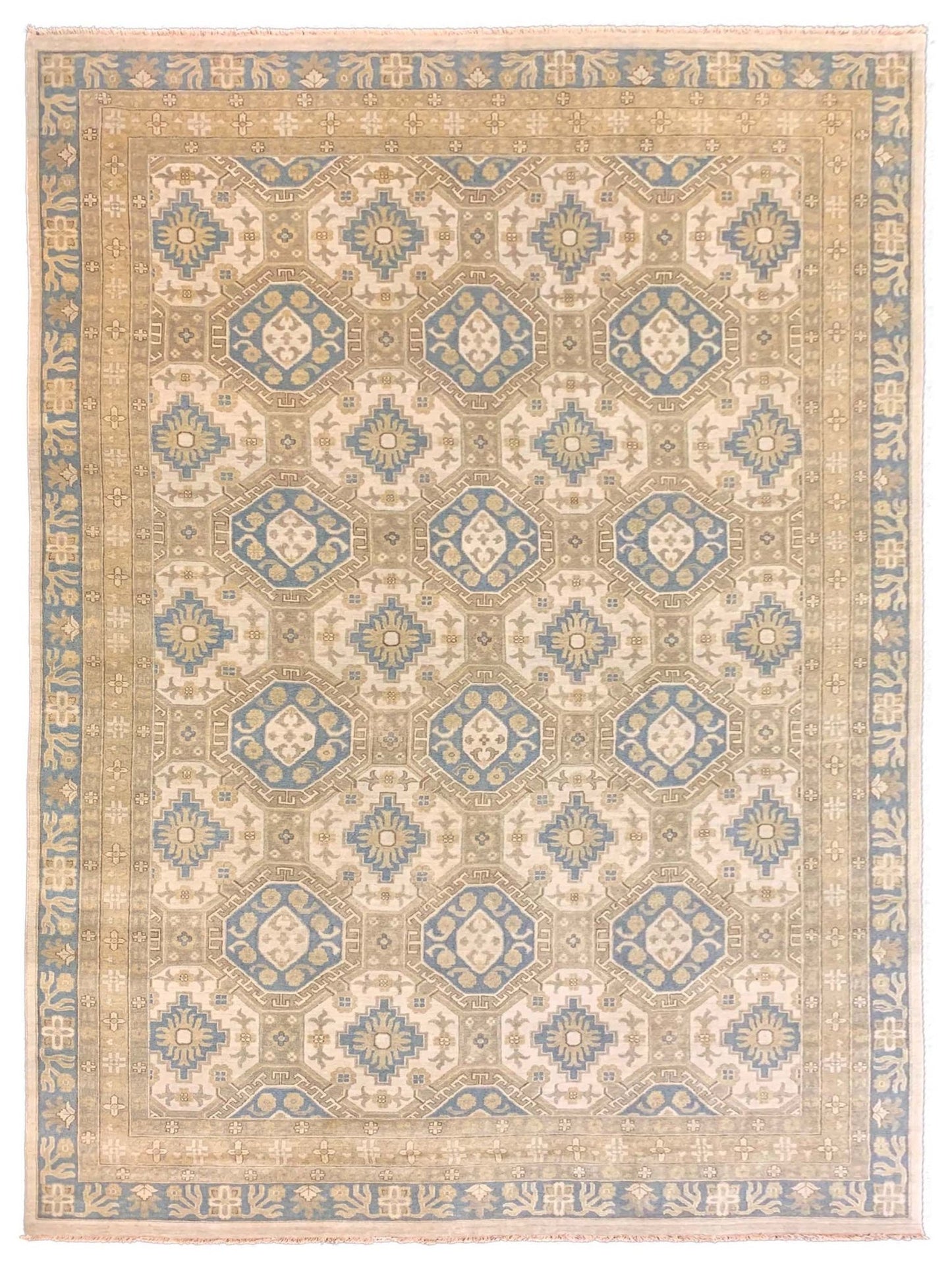 Artisan Cameron Ivory Lt.Blue Traditional Knotted Rug - Rugs - Artisan - Atlanta Designer Rugs