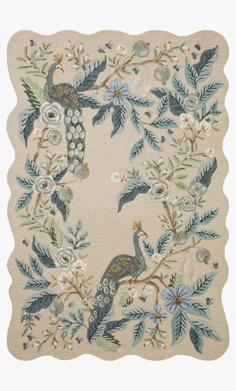 Rifle Paper Co. x Loloi Silhouette SIH-04 Blue Contemporary Hooked Rug