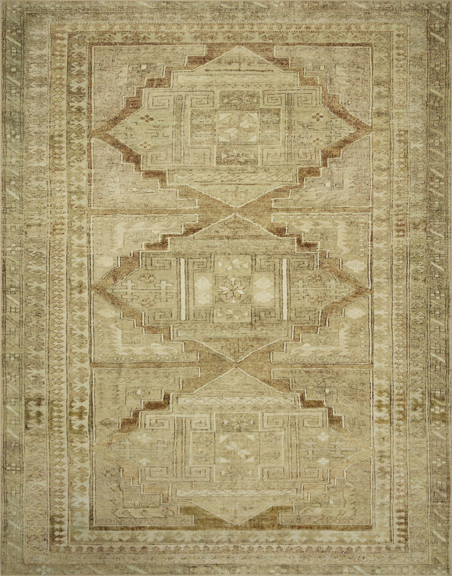 Magnolia Home by Joanna Gaines x Loloi Sinclair  Khaki Tobacco Machine Washable