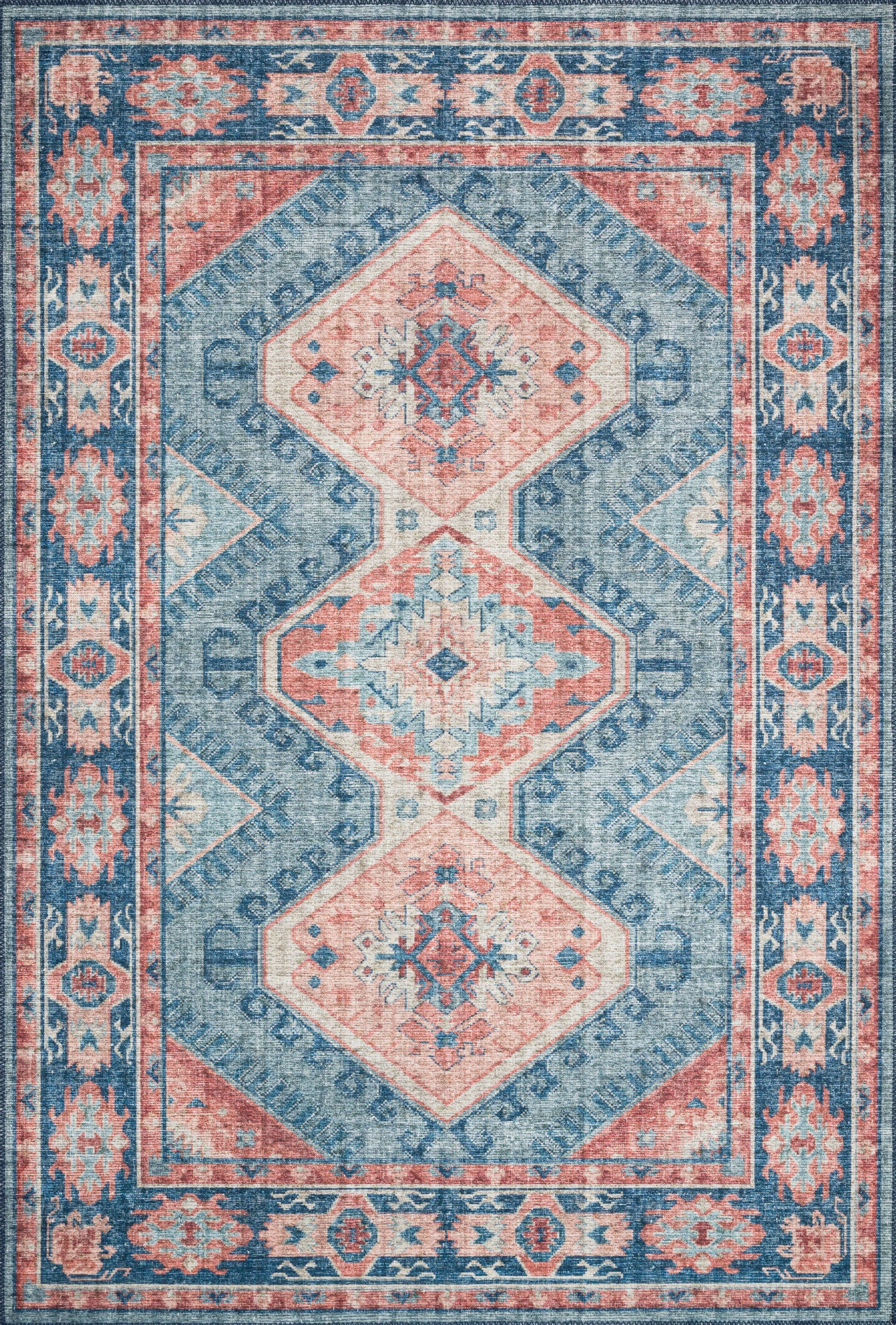 Loloi II Skye  Turquoise Terracotta Traditional