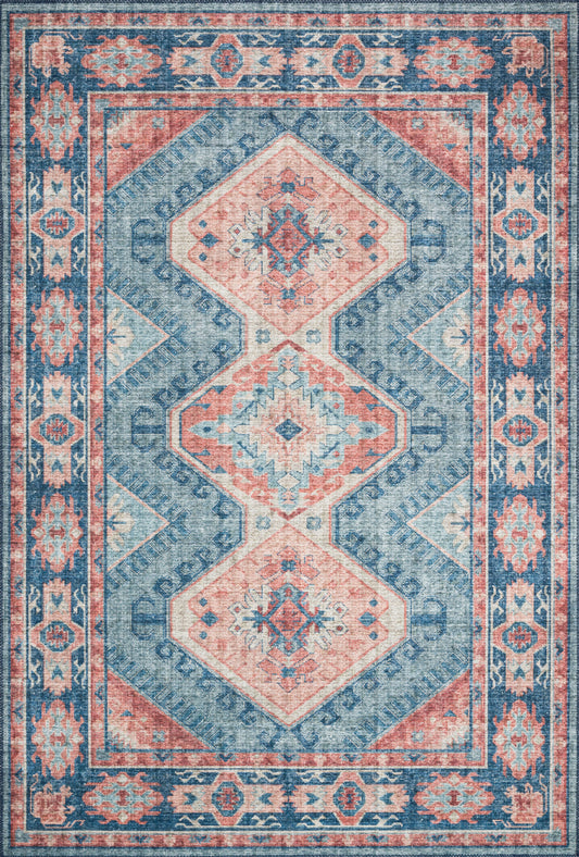 Loloi II Skye  Turquoise Terracotta Traditional