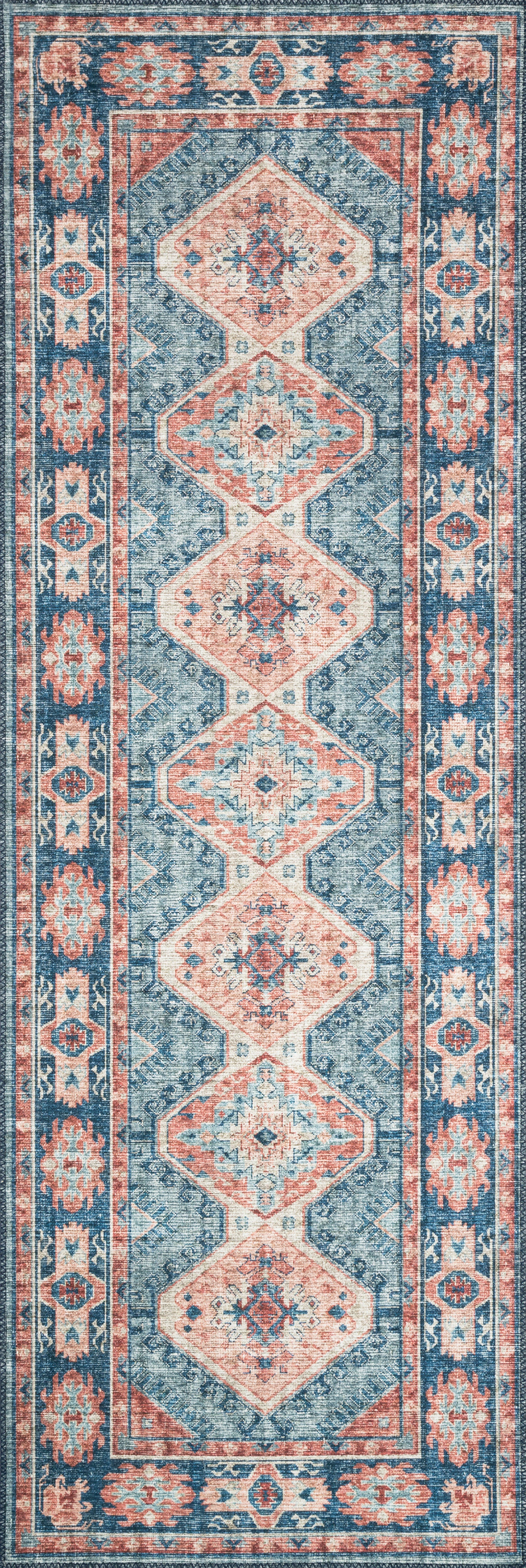 Loloi II Skye  Turquoise Terracotta Traditional