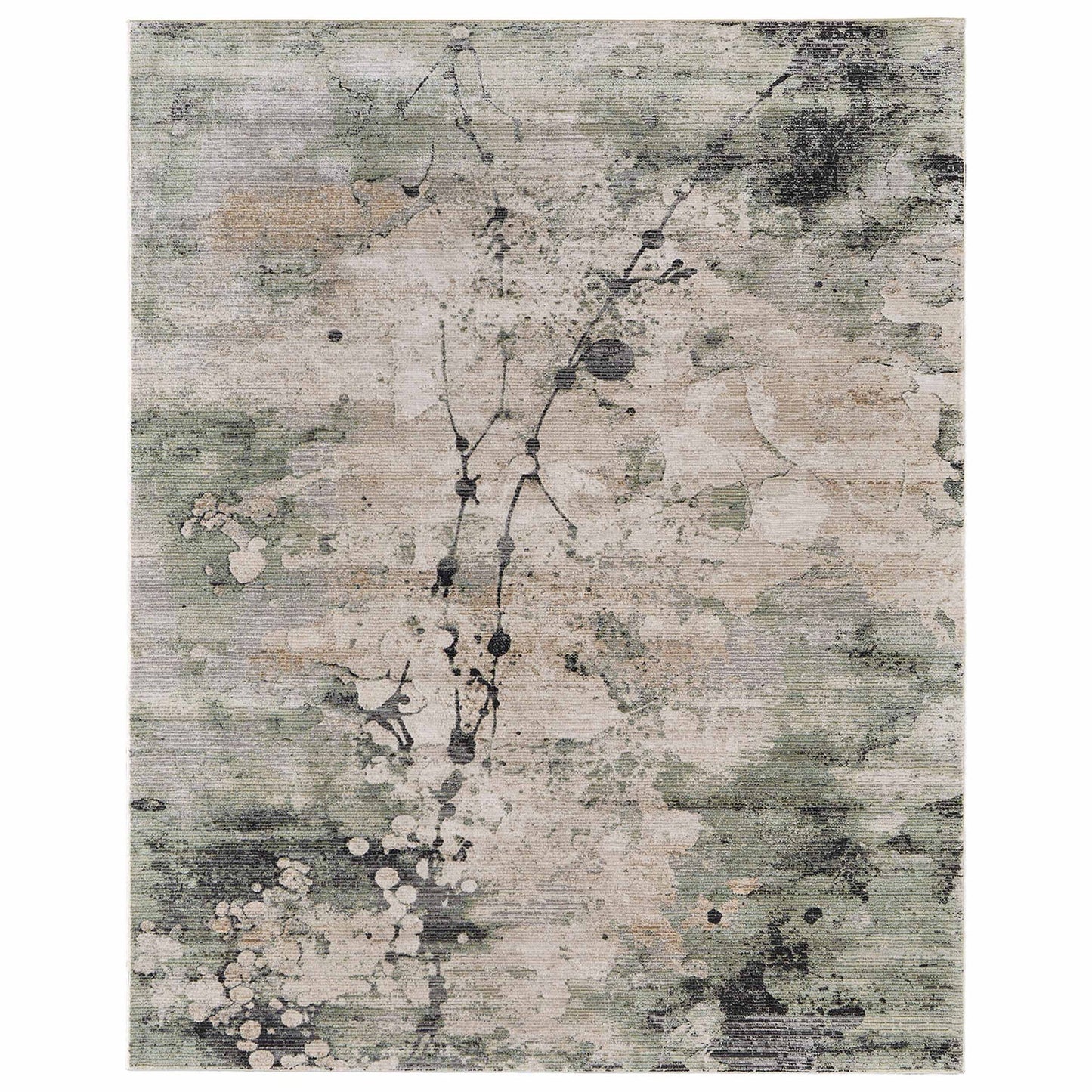 Feizy Sonora 39U9F Green Beige Modern/Bohemian & Eclectic Machine Made Rug