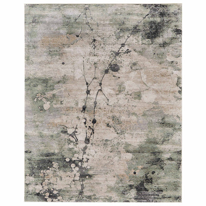 Feizy Sonora 39U9F Green Beige Modern/Bohemian & Eclectic Machine Made Rug