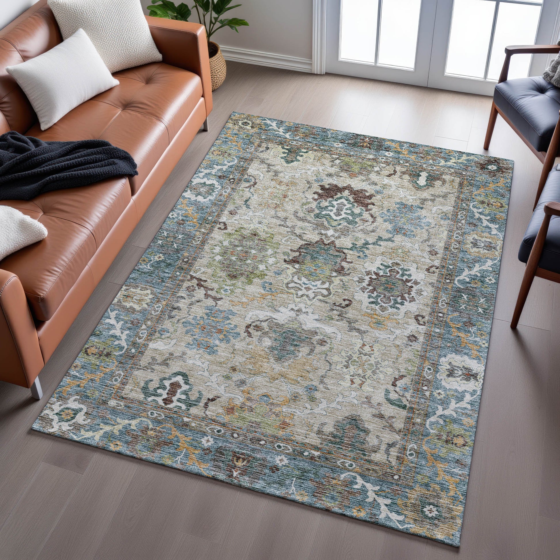 Dalyn Rugs Silk Road  Aqua  Traditional