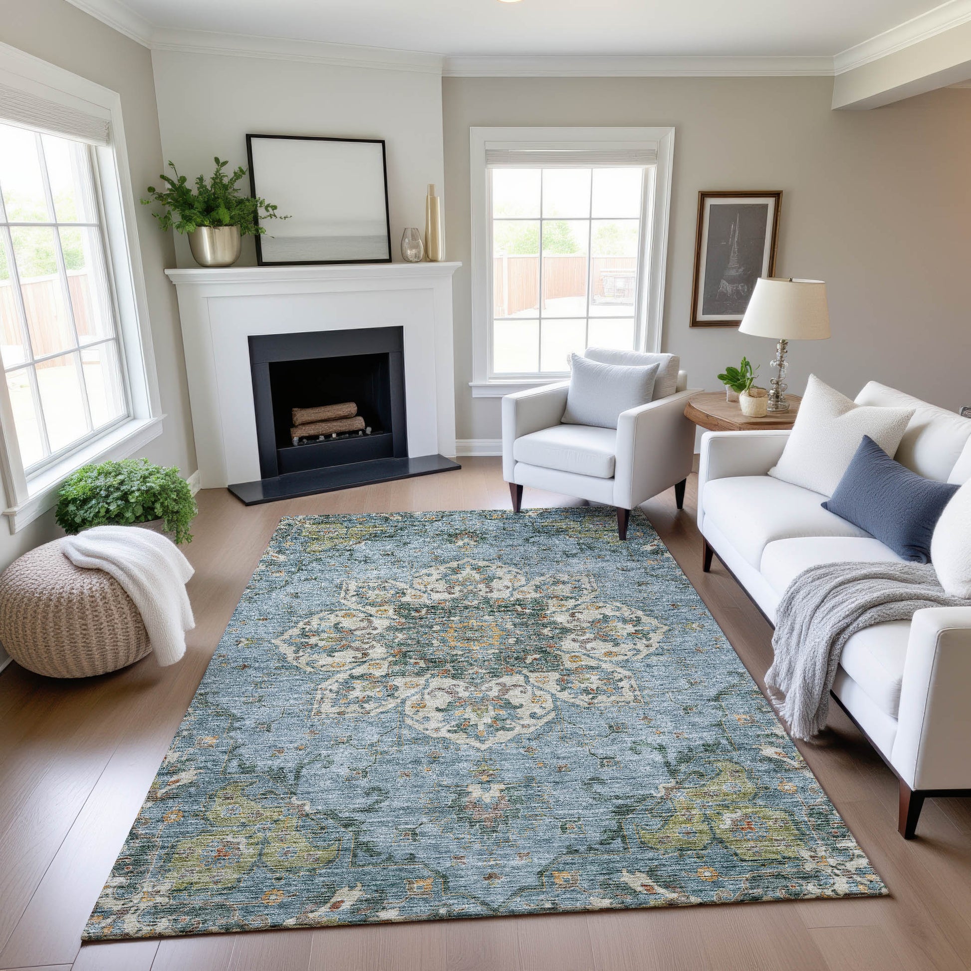 Dalyn Rugs Silk Road  Aqua  Traditional