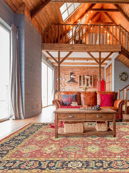 Artisan Sandra Red Black Traditional Knotted Rug - Rugs - Artisan - Atlanta Designer Rugs