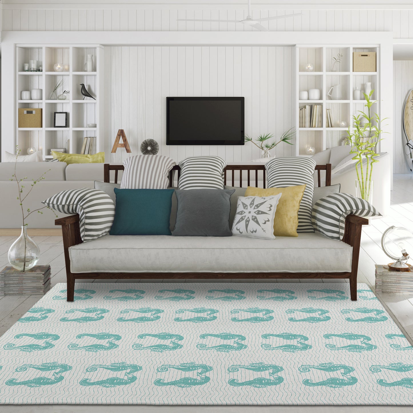 Dalyn Rugs Seabreeze  Teal  Coastal