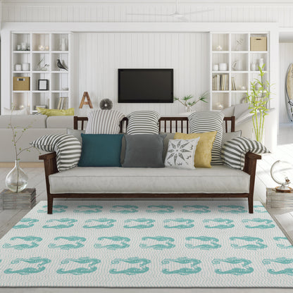 Dalyn Rugs Seabreeze  Teal  Coastal