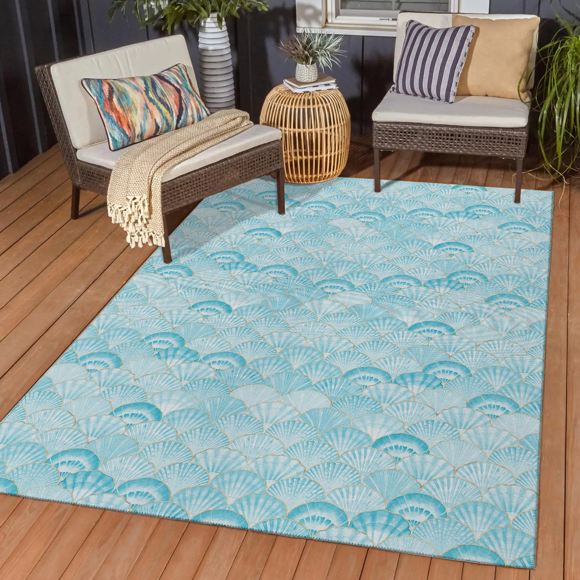 Dalyn Rugs Seabreeze  Teal  Coastal