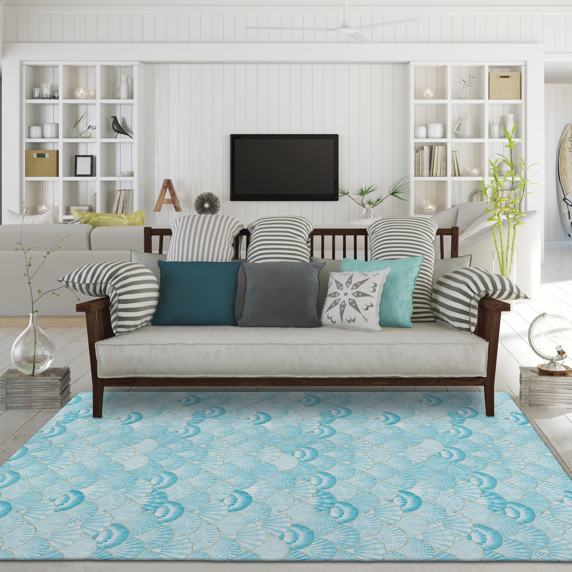 Dalyn Rugs Seabreeze  Teal  Coastal