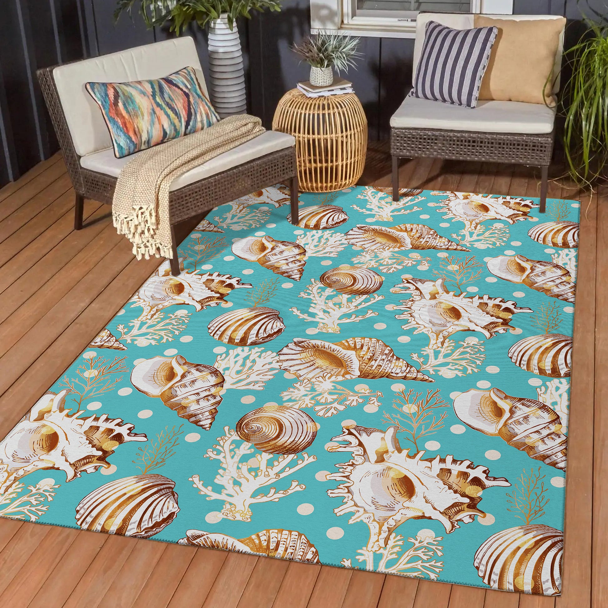 Dalyn Rugs Seabreeze  Teal  Coastal