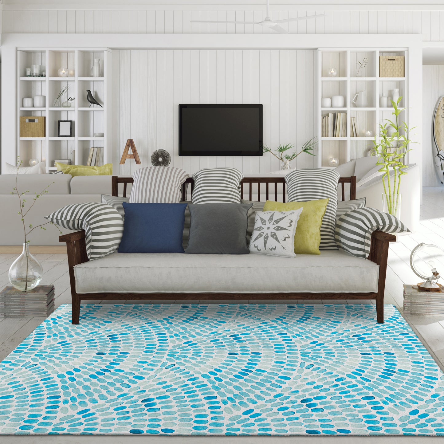 Dalyn Rugs Seabreeze  Teal  Coastal