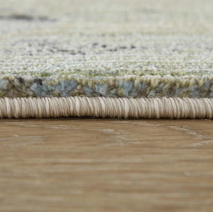 Feizy Sonora 39U9F Green Beige Modern/Bohemian & Eclectic Machine Made Rug