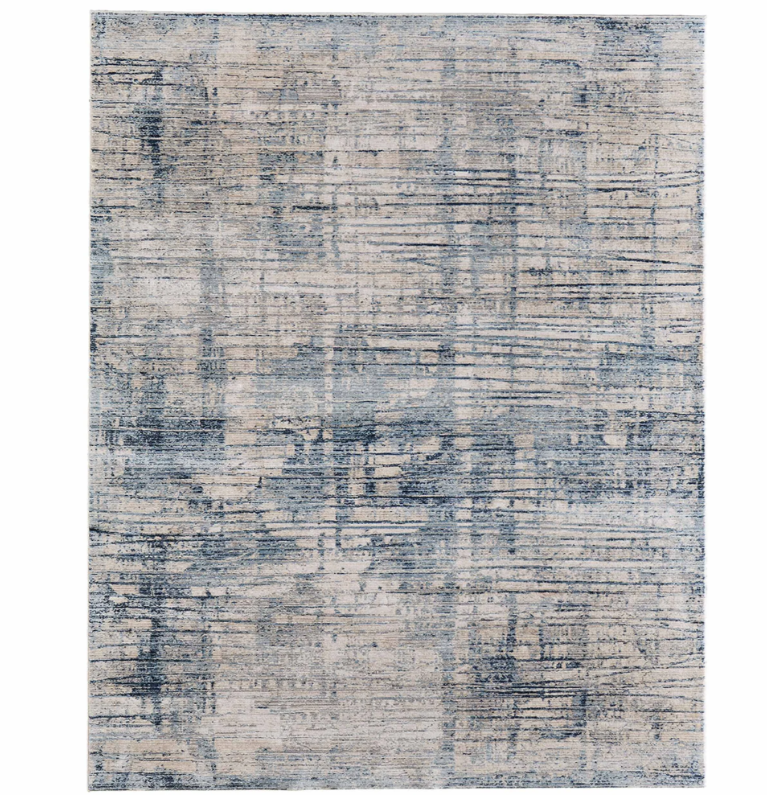 Feizy Sonora 39UAF Blue Beige Modern/Bohemian & Eclectic Machine Made Rug