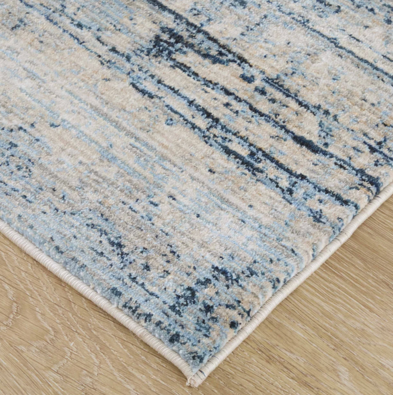Feizy Sonora 39UAF Blue Beige Modern/Bohemian & Eclectic Machine Made Rug