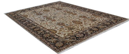 Anjani Carpets HaziZalili Shama Beige Black Persian Hand Knotted Rugs