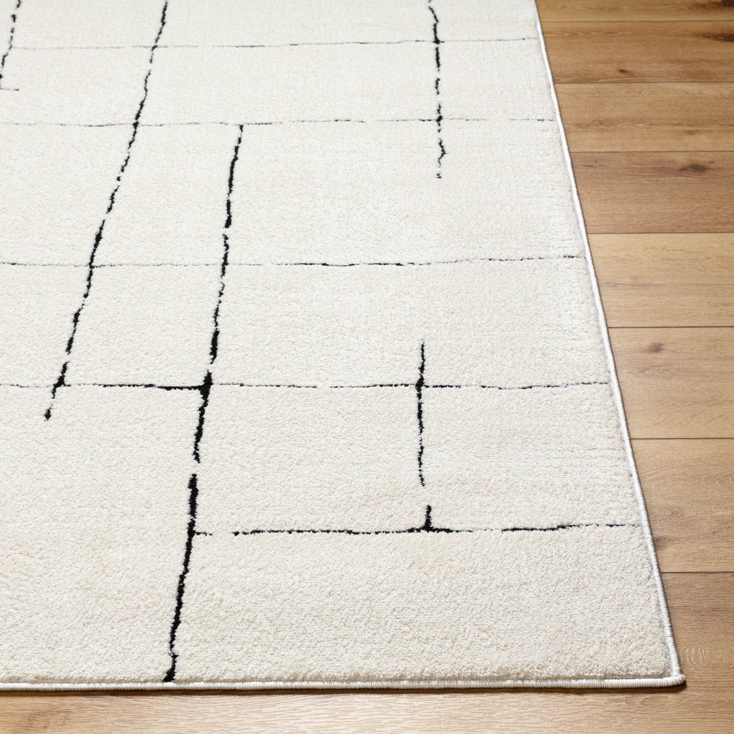 Surya Freud FEU-2300 Ivory Black Modern Machine Woven Rug