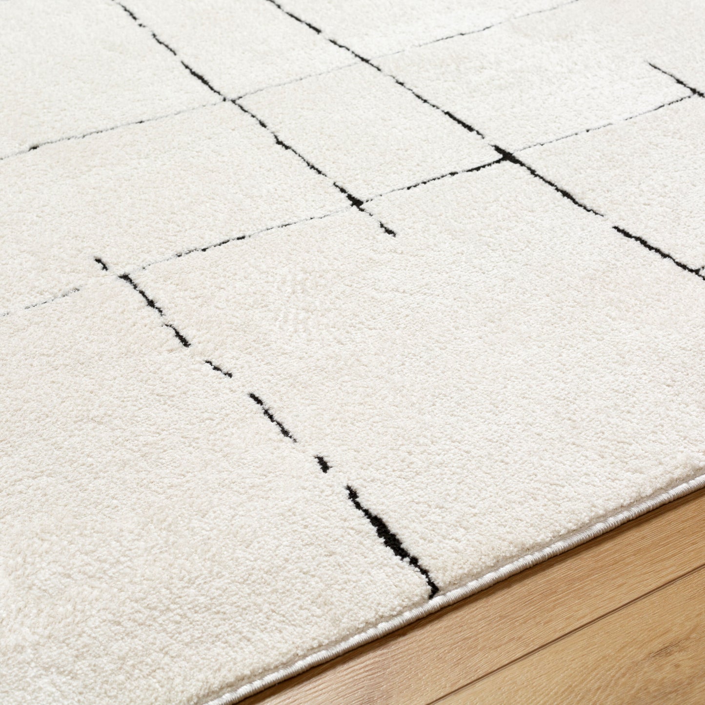 Surya Freud FEU-2300 Ivory Black Modern Machine Woven Rug