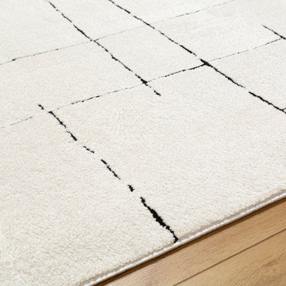 Surya Freud FEU-2300 Ivory Black Modern Machine Woven Rug