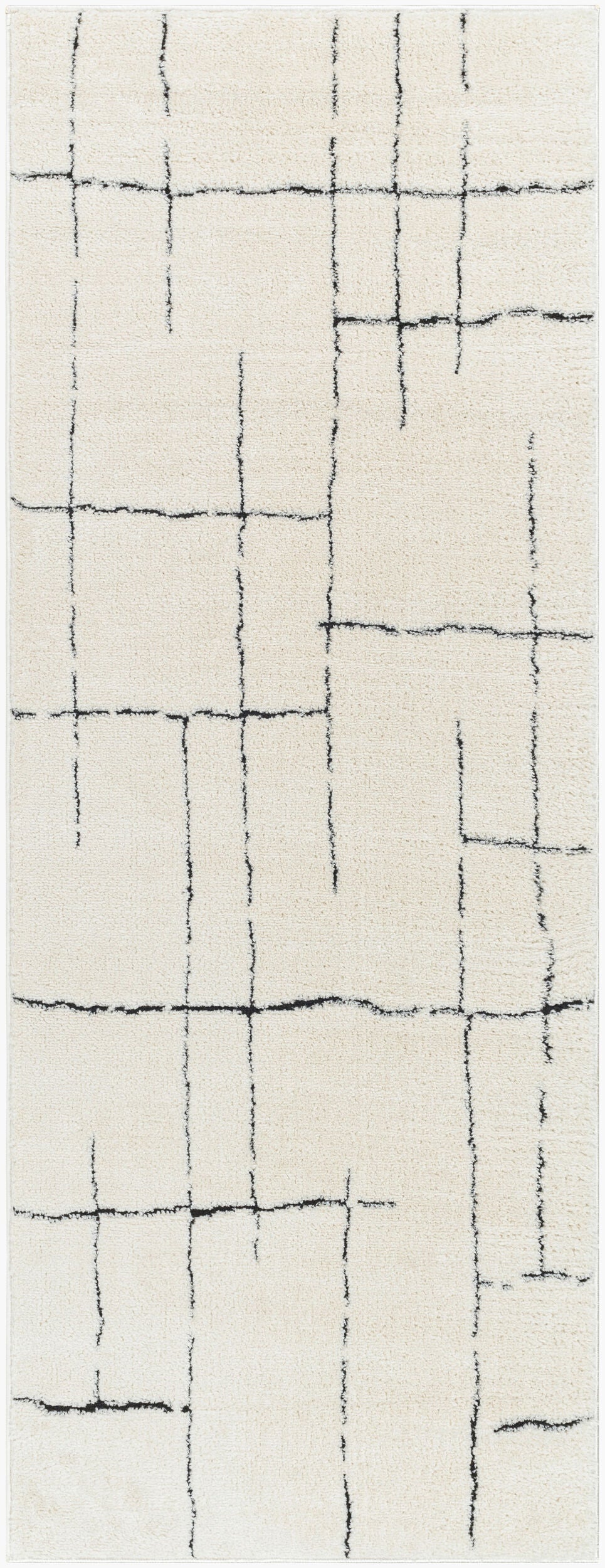 Surya Freud FEU-2300 Ivory Black Modern Machine Woven Rug