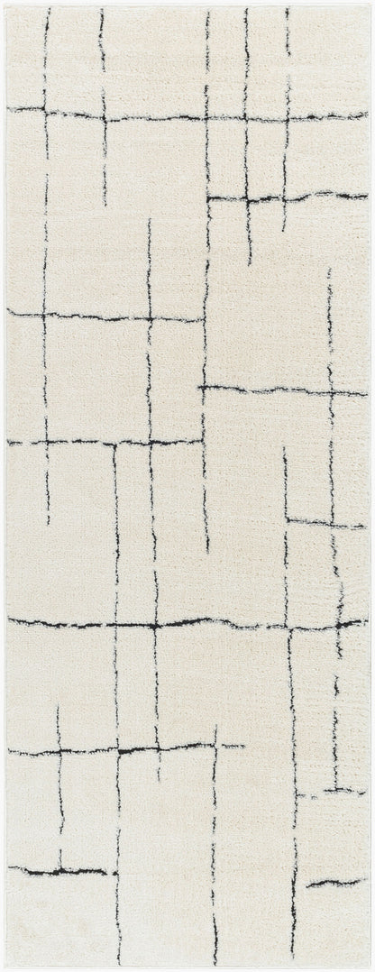 Surya Freud FEU-2300 Ivory Black Modern Machine Woven Rug
