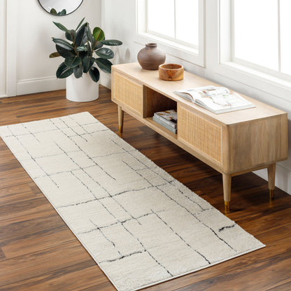 Surya Freud FEU-2300 Ivory Black Modern Machine Woven Rug