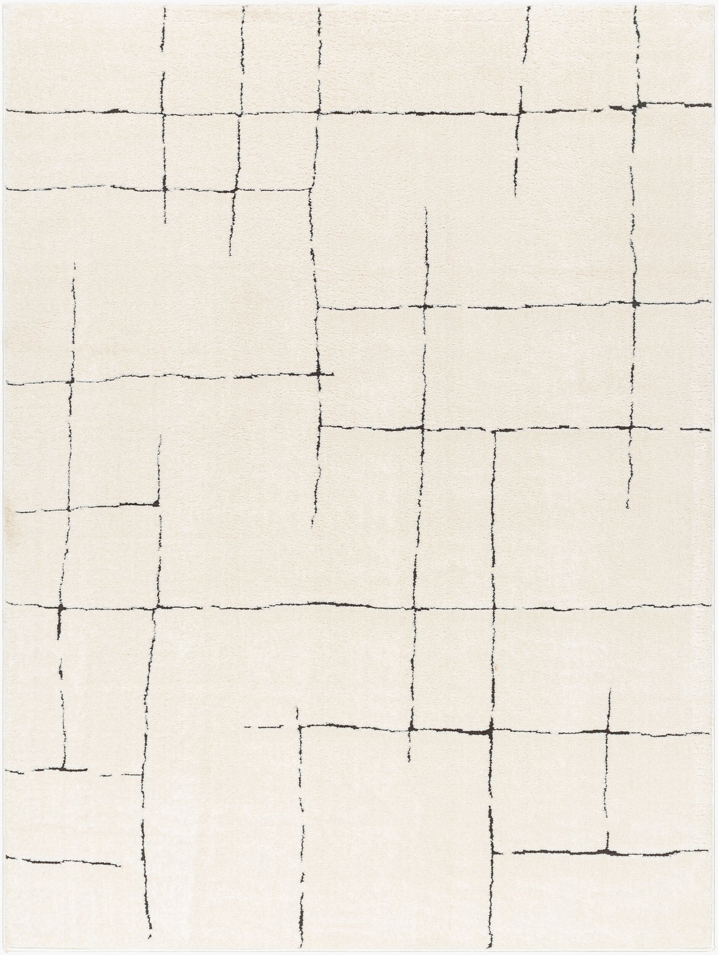 Surya Freud FEU-2300 Ivory Black Modern Machine Woven Rug