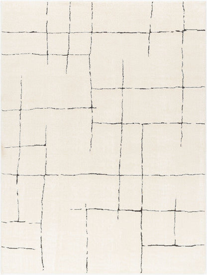 Surya Freud FEU-2300 Ivory Black Modern Machine Woven Rug