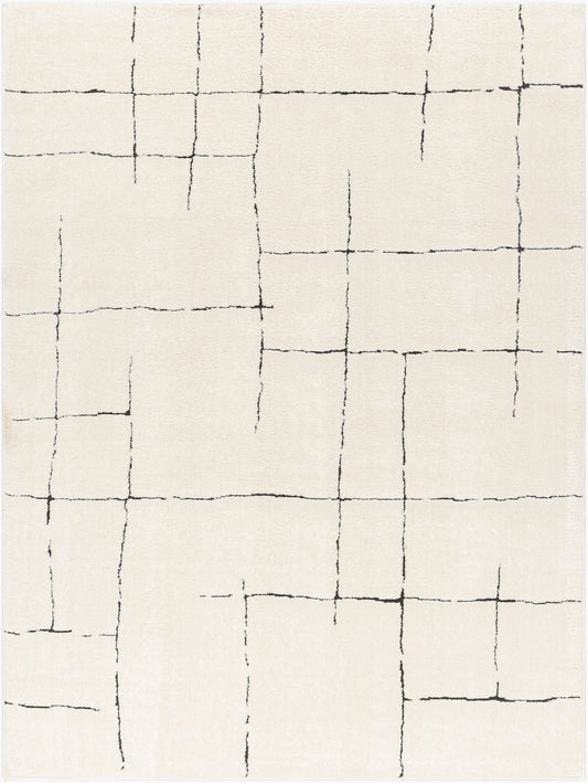 Surya Freud FEU-2300 Ivory Black Modern Machine Woven Rug