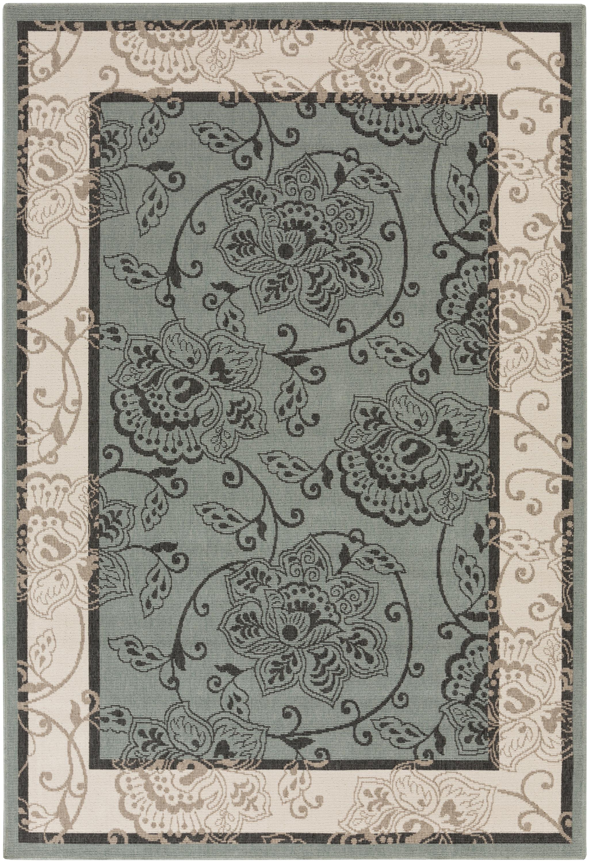 Surya Alfresco ALF-9594 Dusty Sage Traditional Machine Woven Rug ...