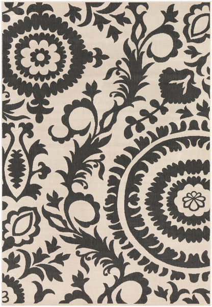 Surya Alfresco ALF-9612 Black Cottage Machine Woven Rug
