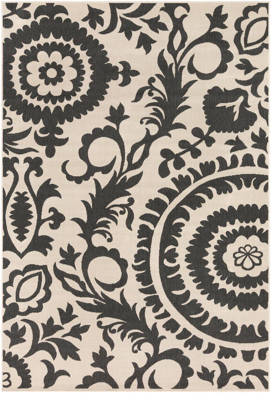 Surya Alfresco ALF-9612 Black Cottage Machine Woven Rug