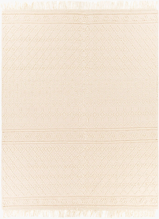 Surya Farmhouse Tassels FTS-2305 White Cottage Hand Woven Rug
