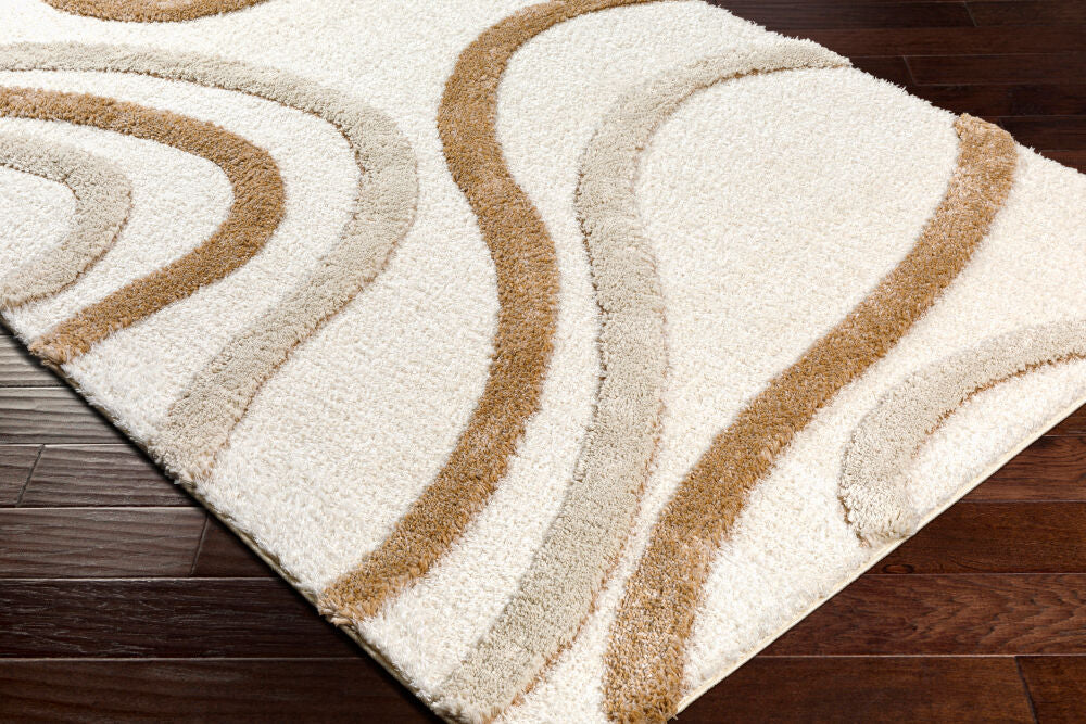 Surya Hudson Shag HDS-2311 Cream Modern Machine Woven Rug