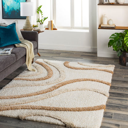 Surya Hudson Shag HDS-2311 Cream Modern Machine Woven Rug