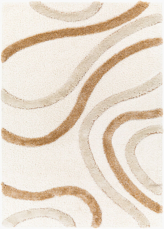 Surya Hudson Shag HDS-2311 Cream Modern Machine Woven Rug