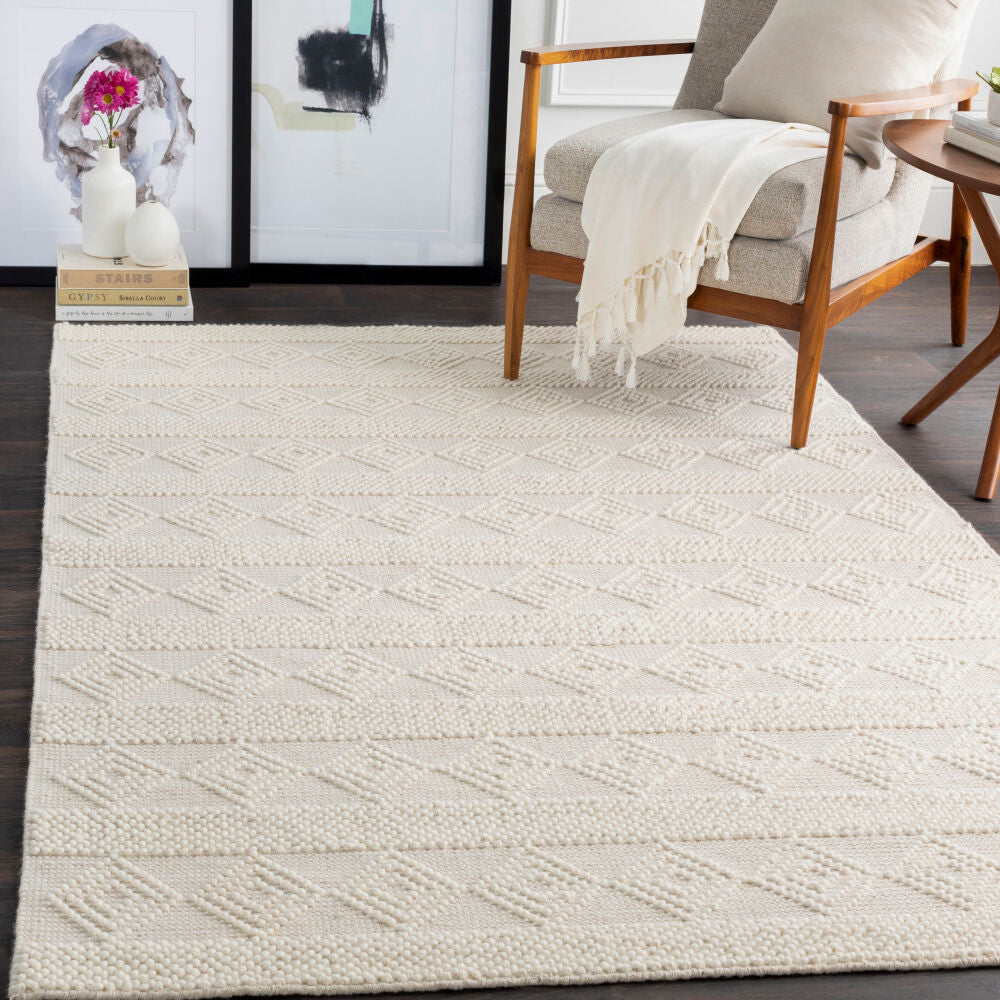 Surya Hygge HYG-2302 White Cottage Hand Woven Rug