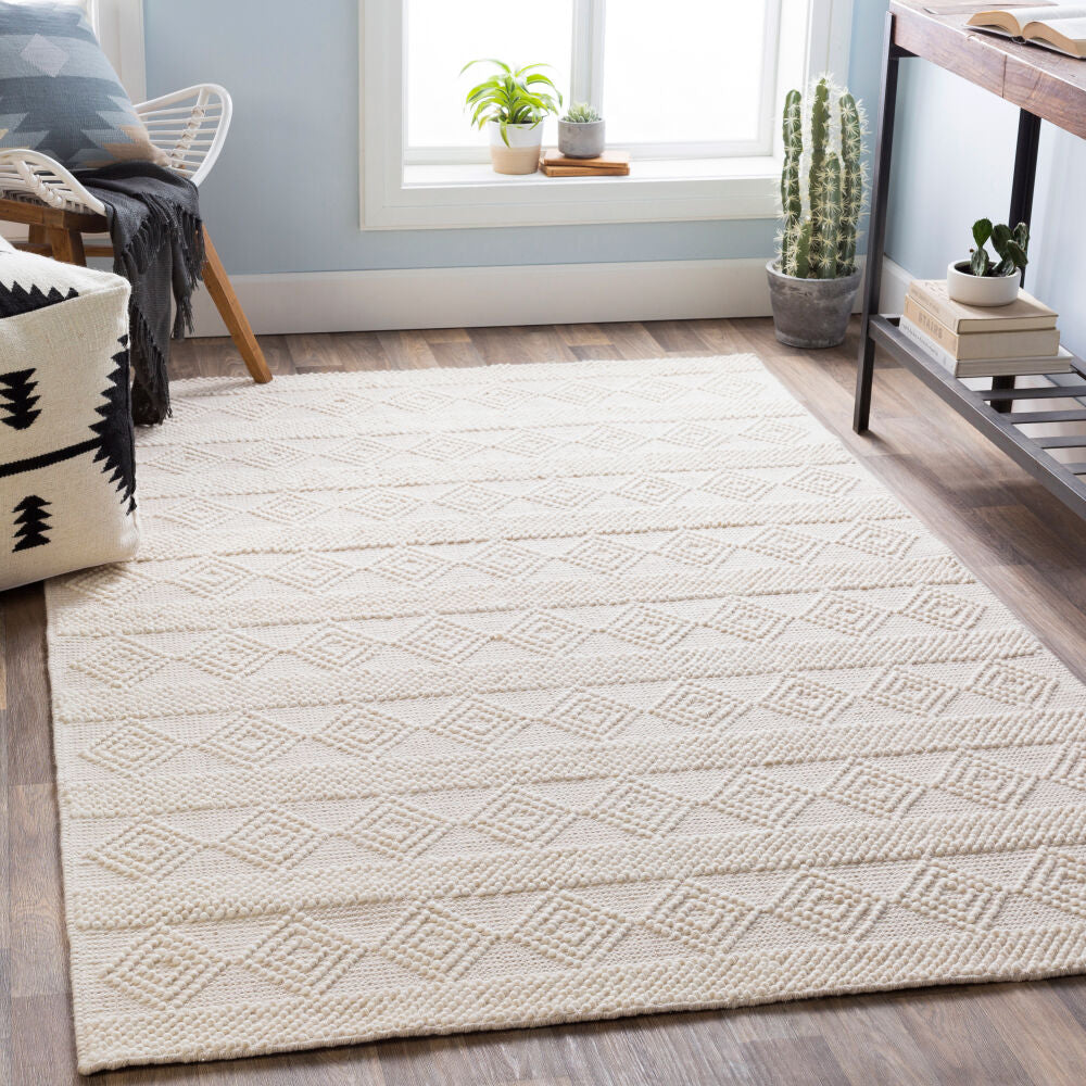 Surya Hygge HYG-2302 White Cottage Hand Woven Rug