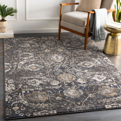 Surya Indigo IGO-2317 Black Traditional Machine Woven Rug