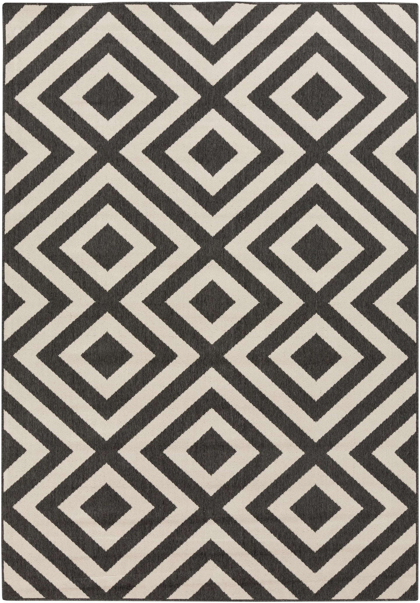 Surya Alfresco ALF-9639 Black Modern Machine Woven Rug