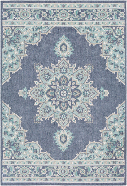 Surya Alfresco ALF-9670 Navy Traditional Machine Woven Rug