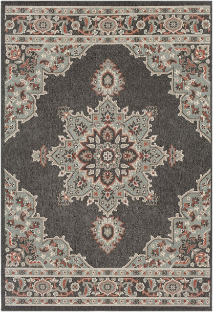 Surya Alfresco ALF-9671 Black Traditional Machine Woven Rug