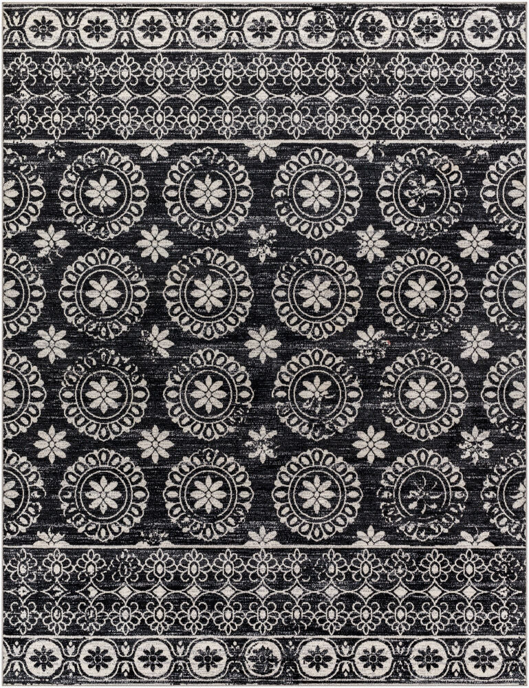 Surya Lavadora LVR-2325 Black Traditional Machine Woven Rug