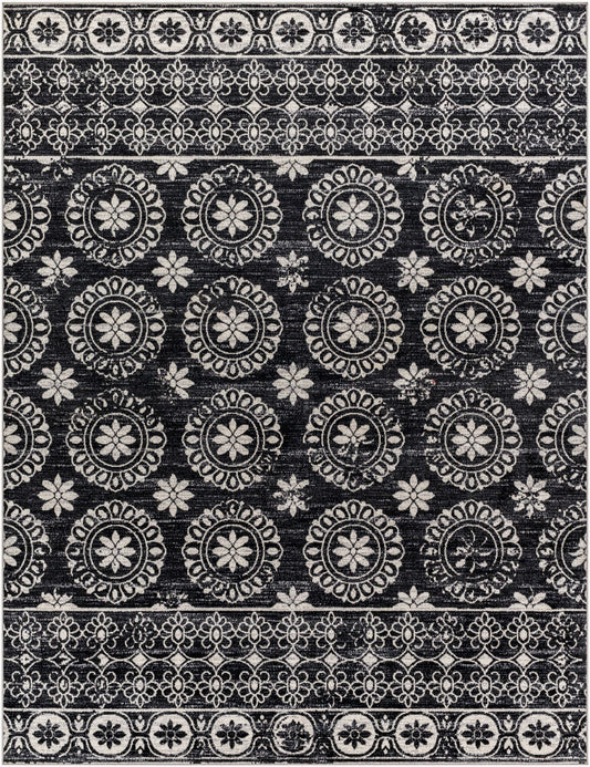 Surya Lavadora LVR-2325 Black Traditional Machine Woven Rug