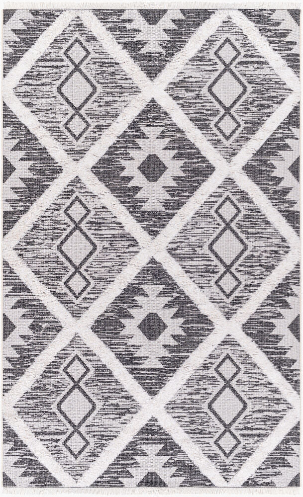 Surya Morocotton MCT-2301 Black Rustic Machine Woven Rug